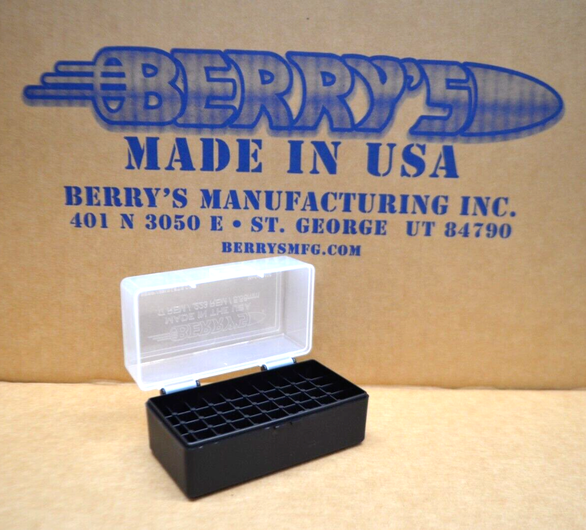 4 x 223 / 556 / 222 NEW 50 ROUND PLASTIC AMMO BOXES (CLEAR / BLACK)