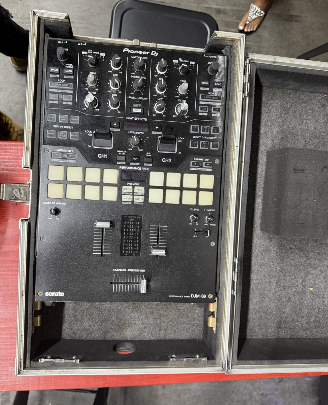 Pioneer DJ DJM-S9 2-Channel Serato Mixer w/ Magvel Fader Pro + Case