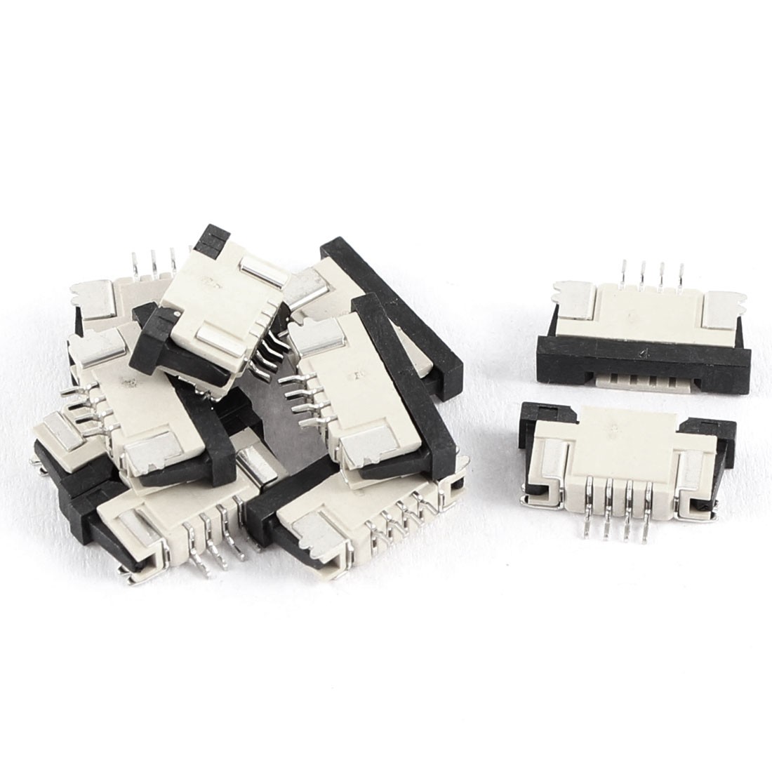 10Pcs Bottom Port 4Pin 1.0mm Pitch FFC FPC Ribbon Sockets Connector