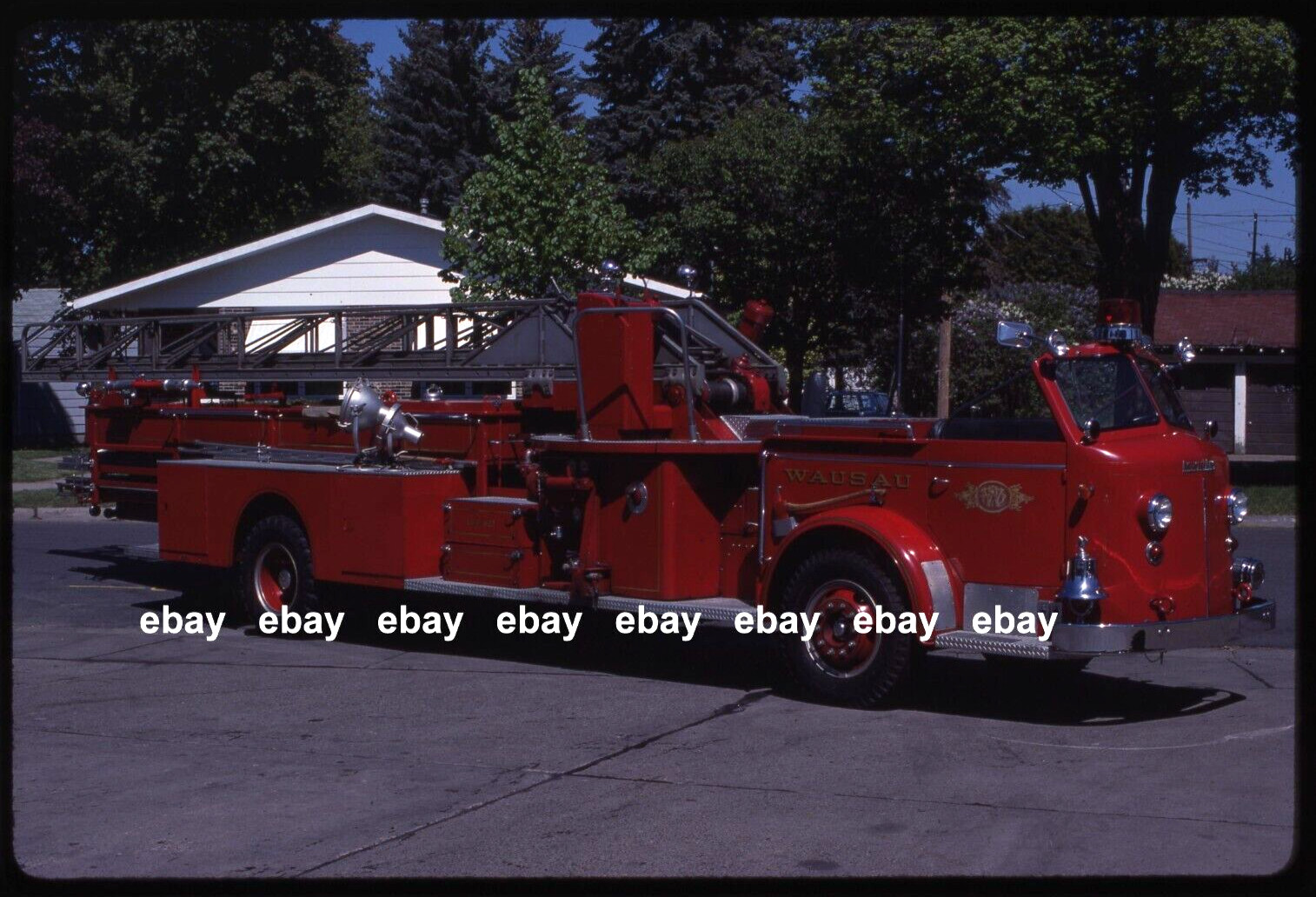 Wausau WI 1956 American La France 85' Aerial Fire Apparatus Slide