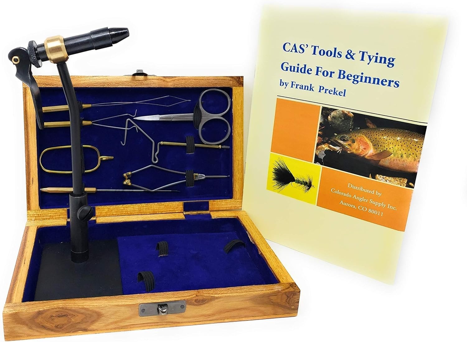 Complete Fly Tying Set: Vise, Tools & Creative Materials in Stylish Box