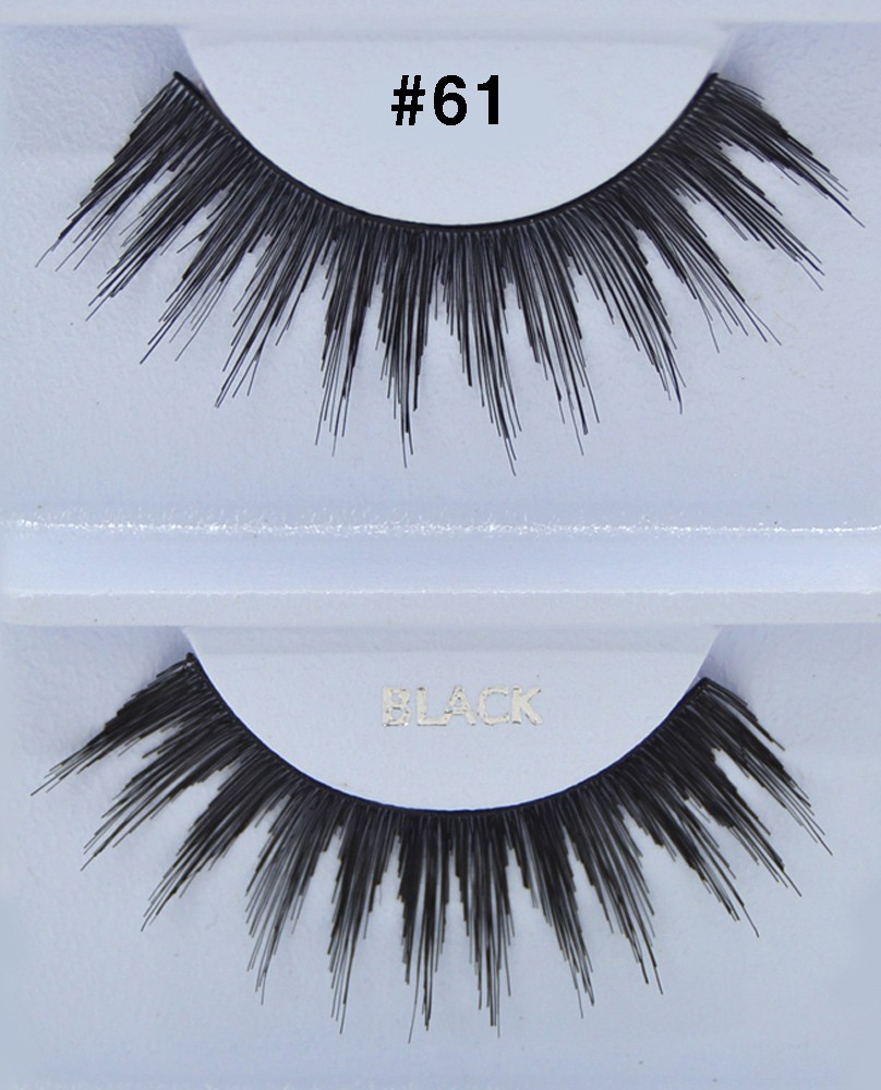 6, 12 Pairs #61 Creme Eyelashes 100% Human Hair Eyelashes