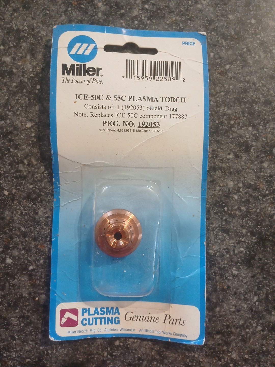 MILLER 192053 SHIELD, DRAG ICE- 50C/55C