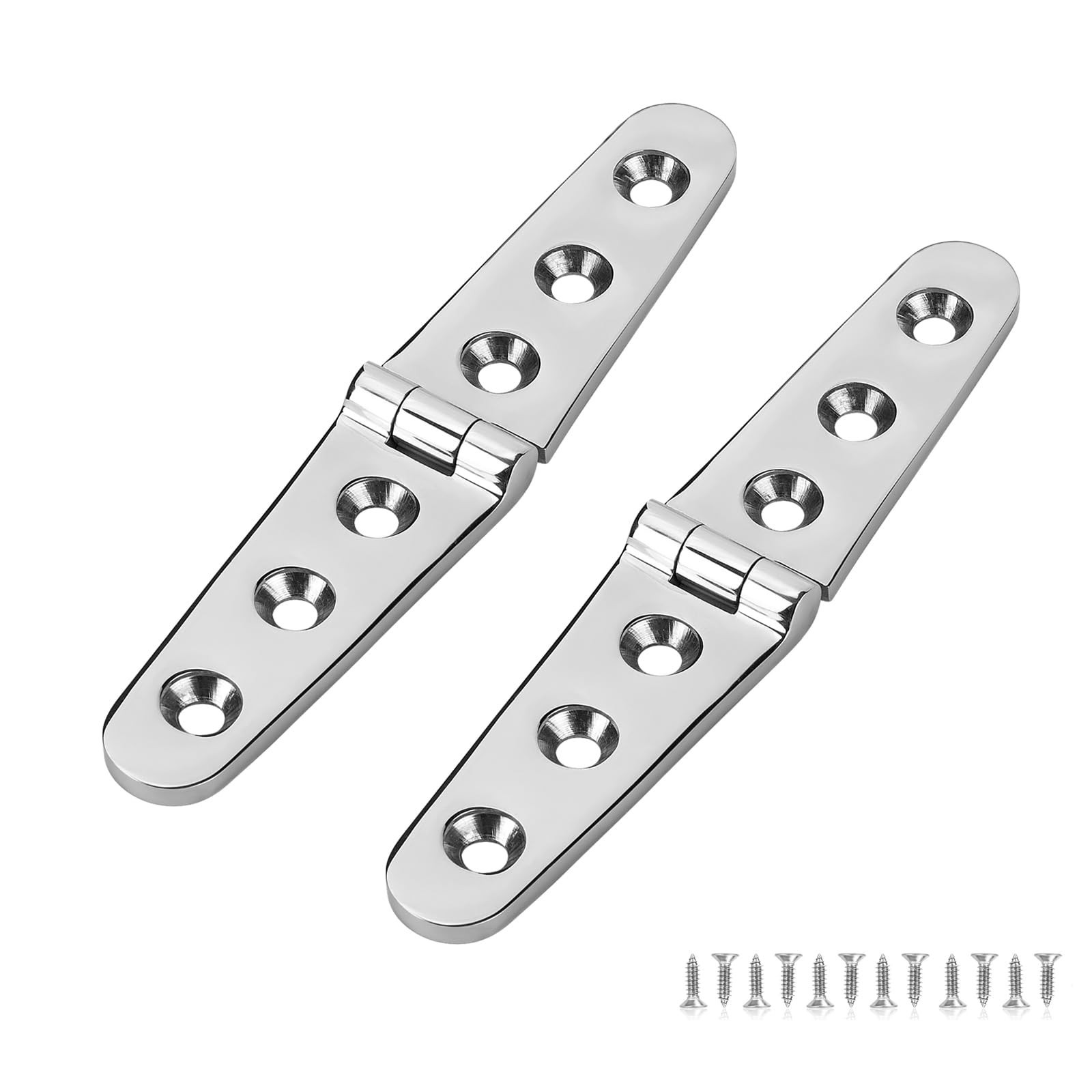 2 Pcs Marine Boat Strap Hinges Stainless Steel, No Noise, Sturdy, Large Size ...