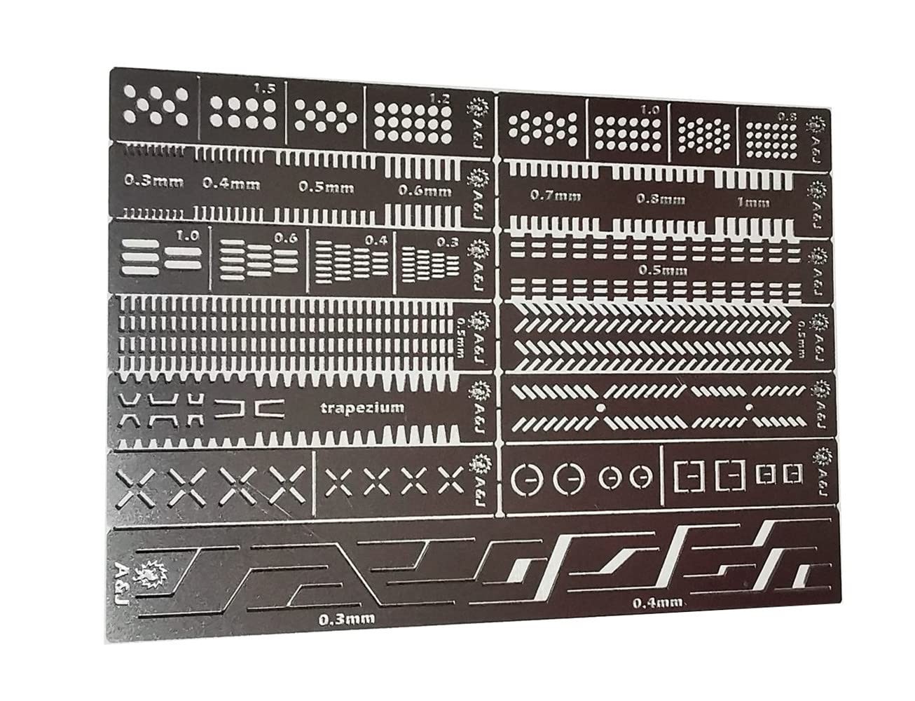 Hobby Model Craft Tool Carving Auxiliary Ruler 3.5x2.4 inches, silver