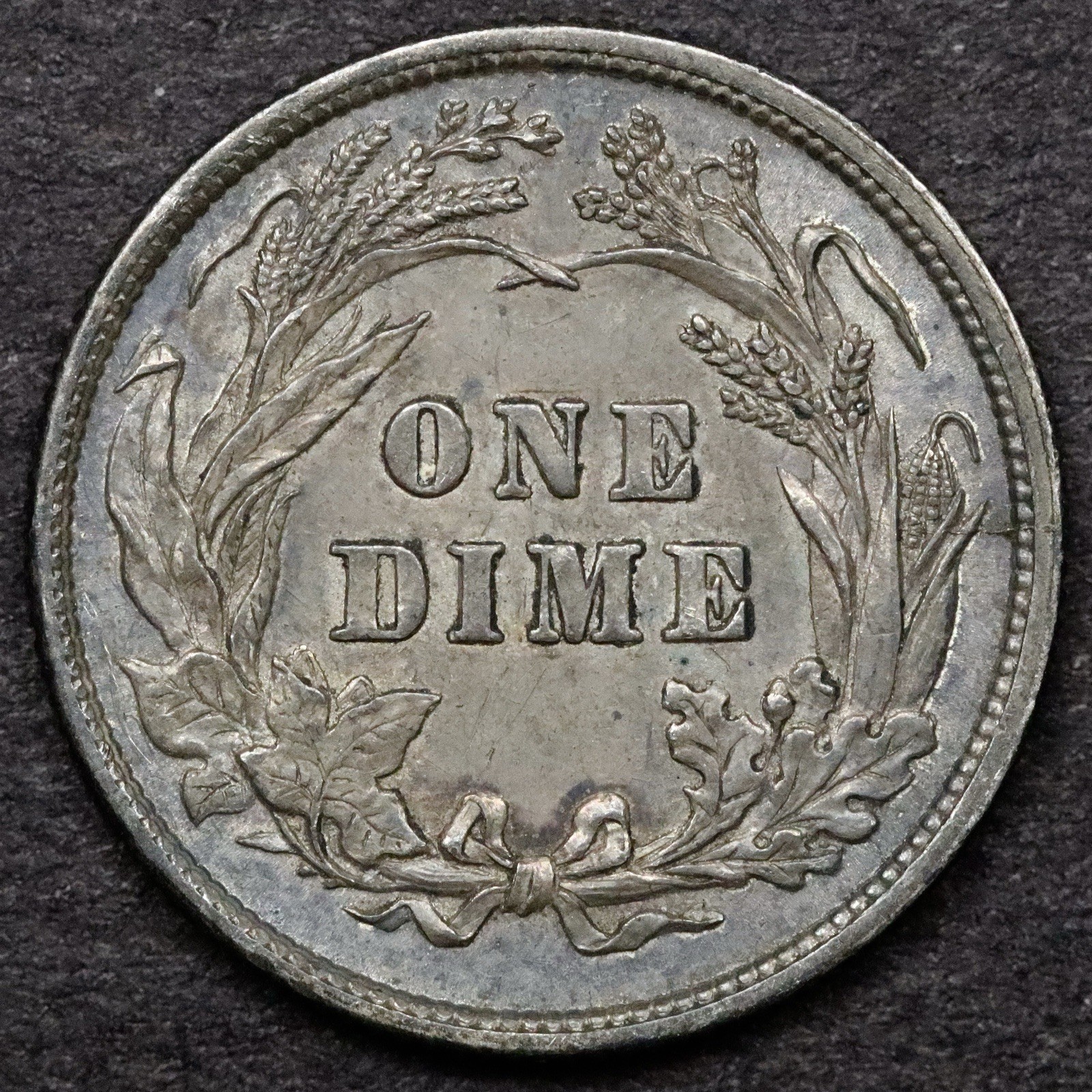 1892 10c Barber Dime - AU+