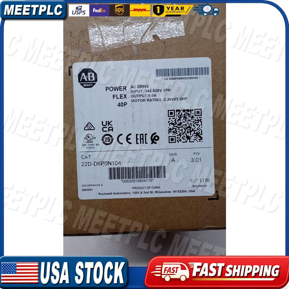 ABAB 22D-D6P0N104 PowerFlex 40 2.2kW 3Hp AC Drive 2022 Sealed USA