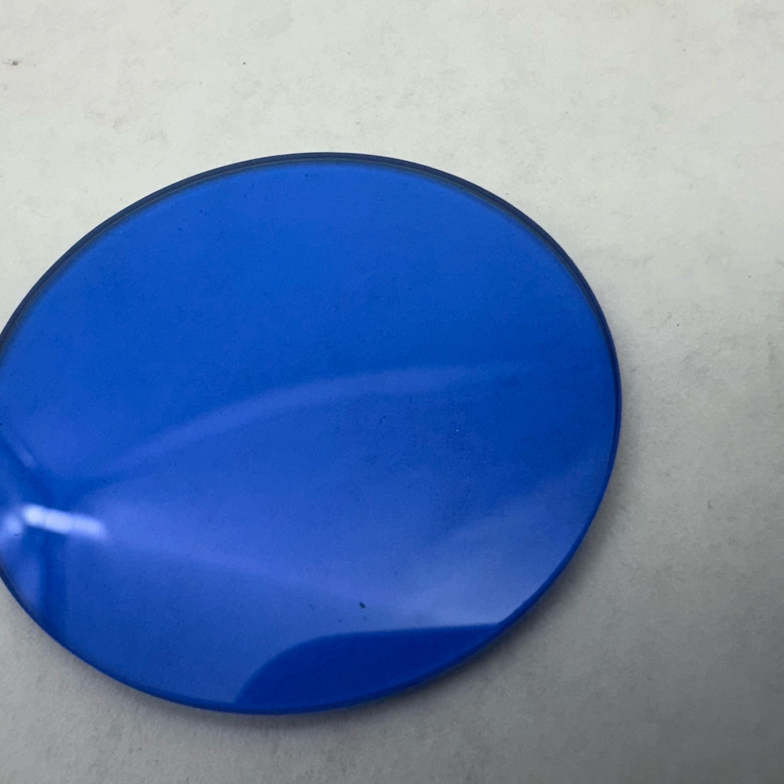 ANTIQUE BLUE GLASS FILTER OPTIC MICROSCOPE PART AS PICTURED 45mm Dia 2mm Thick