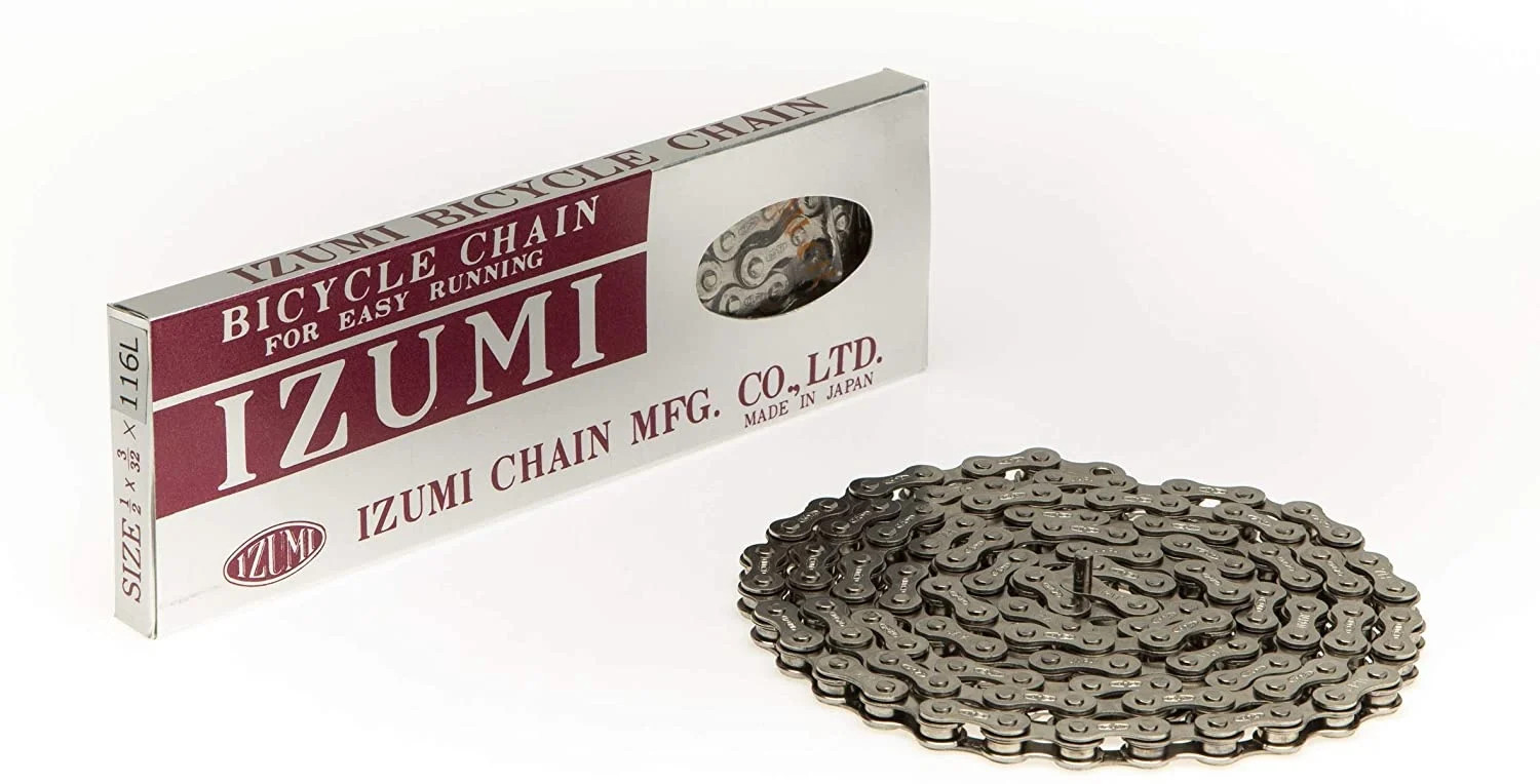 Izumi BMX bicycle chain 1/2" X 3/32" 116L NICKEL *MADE IN JAPAN*