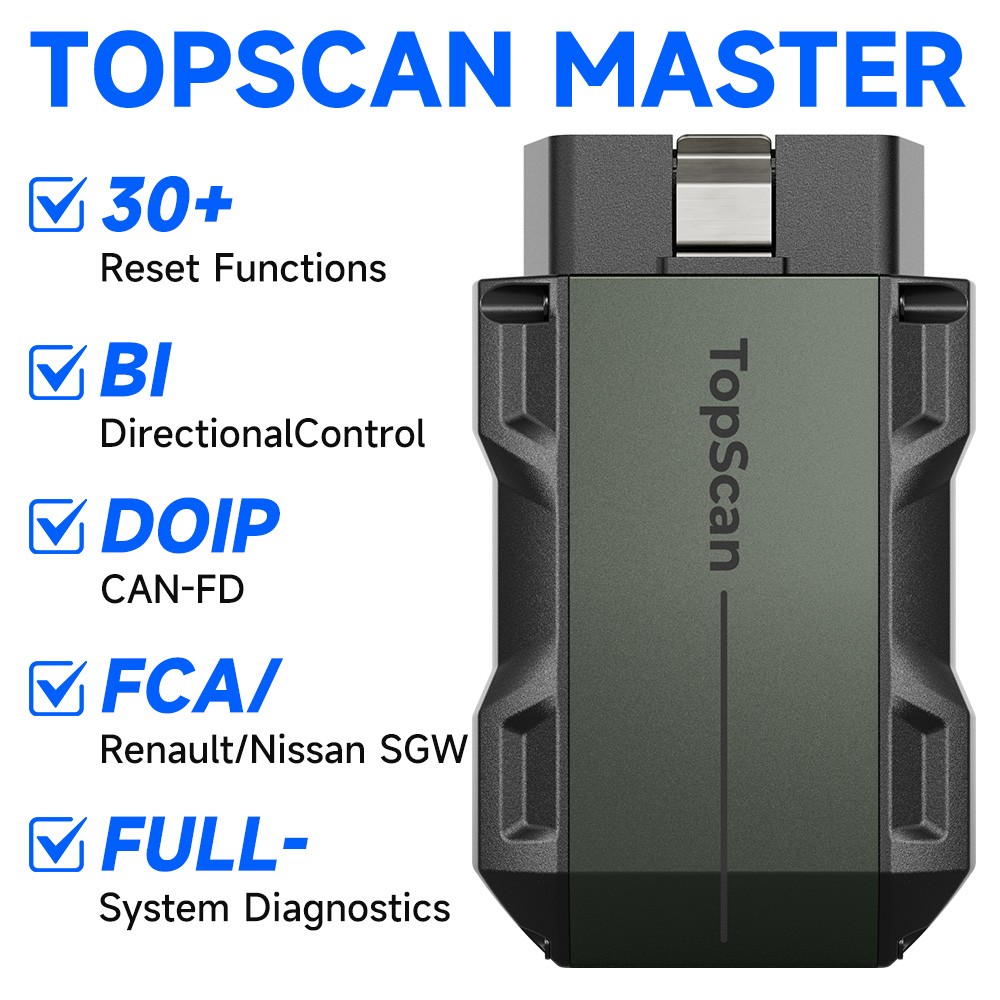 TOPDON Topscan Master Code Reader Car Diagnostic Tool All System OBD2 Scanner