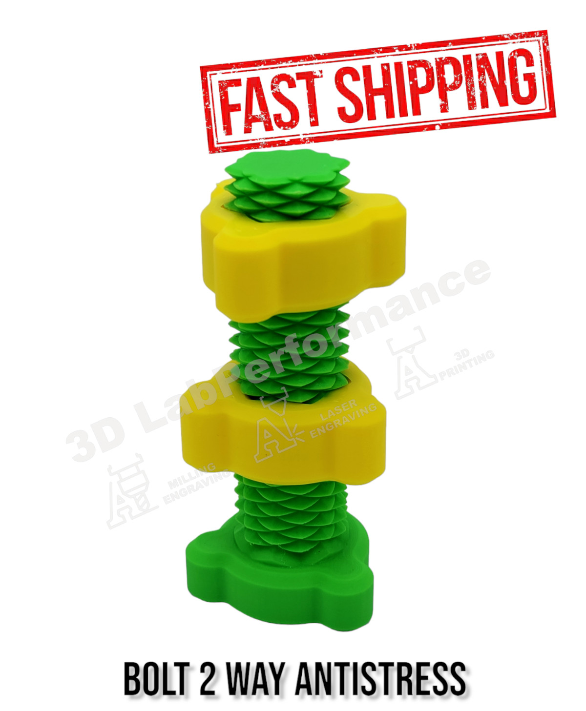 Fidget Toy 2-Way Bolt Green And Yellow – Anti-Stress