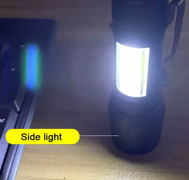 Mini LED Flashlight Black USB Rechargeable Handtool lamp Camping Tourch Lantern