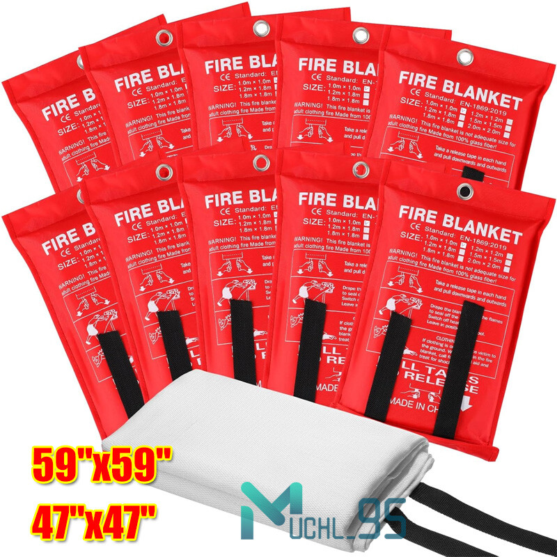 2-10X LARGE FIRE BLANKET Fiberglass Emergency Fire Suppression Blanket 59''x59''