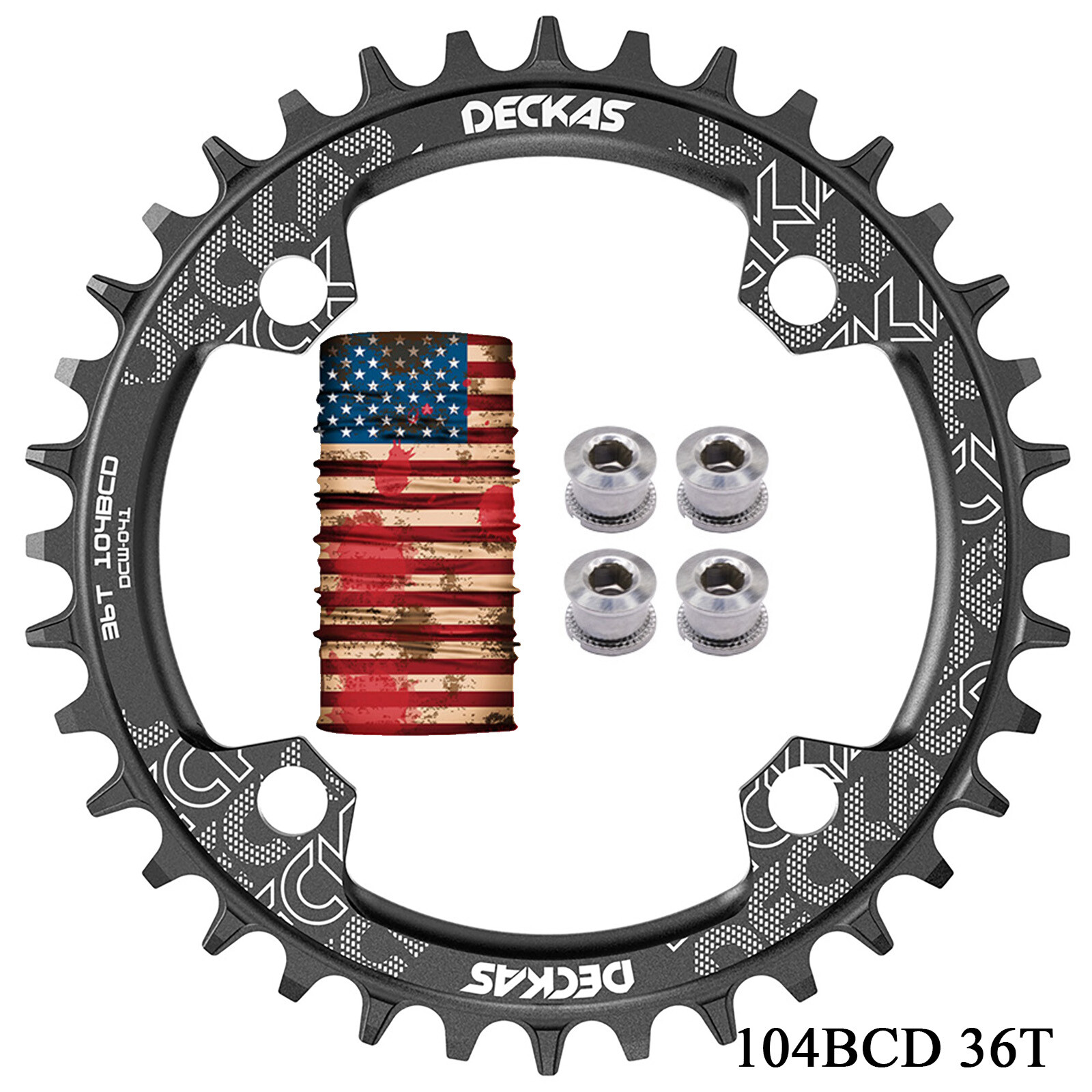 DECKAS 104BCD Narrow Wide 1X Chainring 32-52T Round/Oval CNC Black for 7-12S MTB