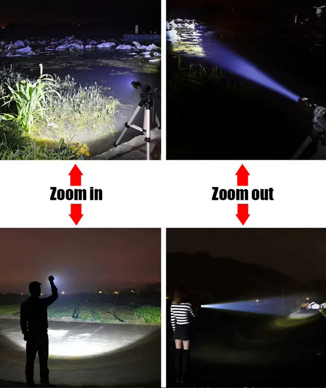Mini LED Flashlight Black USB Rechargeable Handtool lamp Camping Tourch Lantern