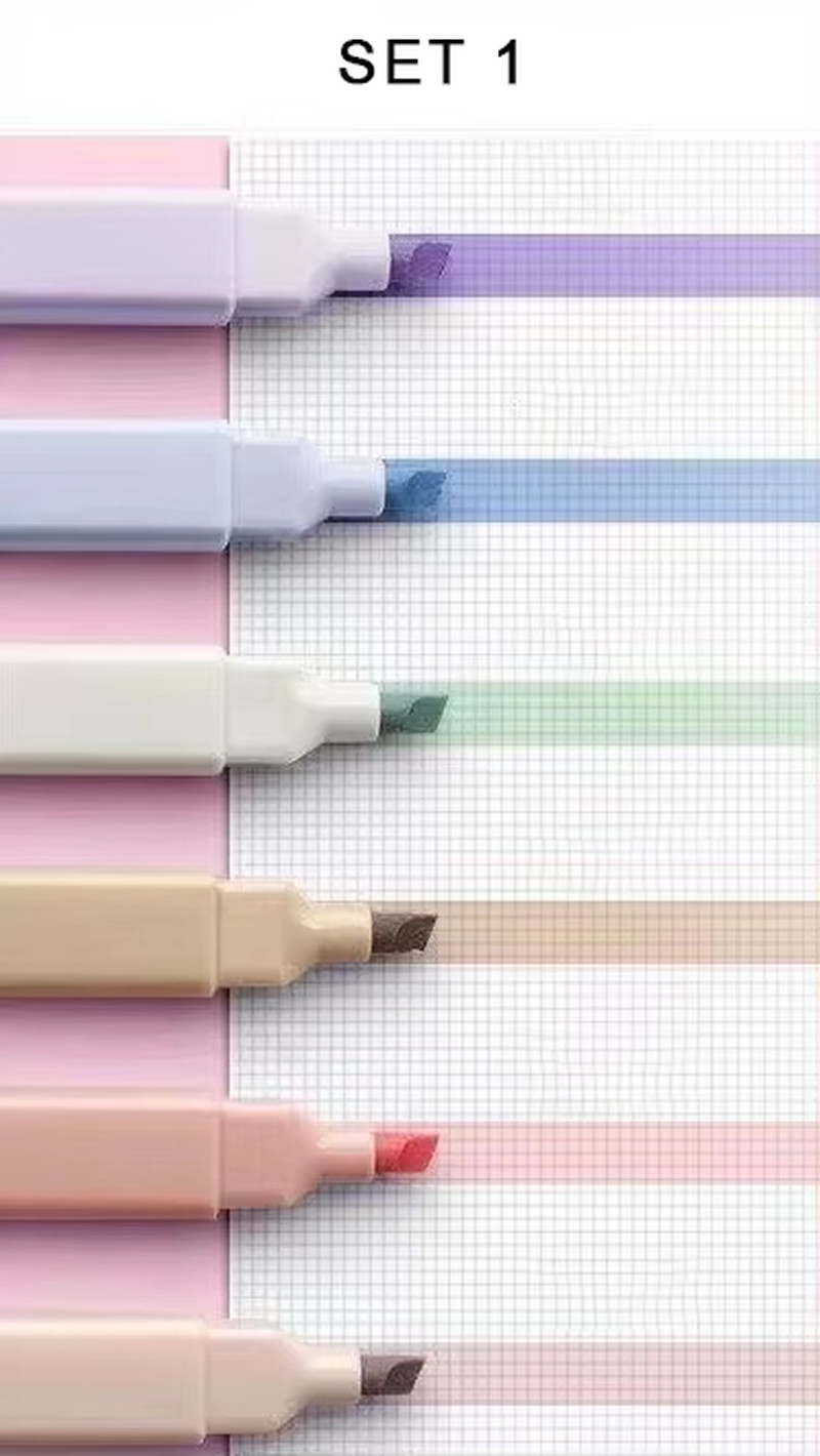Kit 6/12Pcs Morandi Color Highlighter Pen Set for Taking Notes