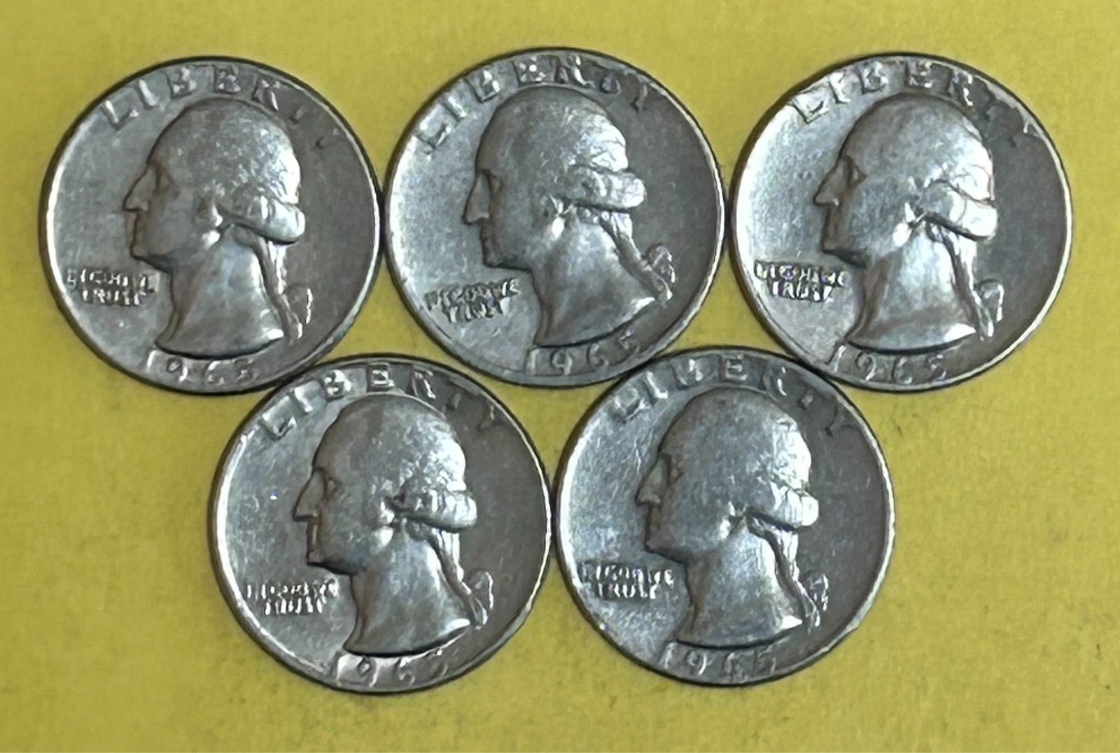 5@ 1965 U.S. Washington Quarters