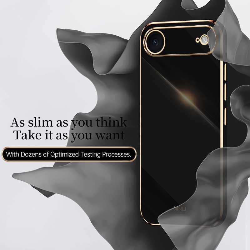For iPhone 17 Air, Luxury Candy Color Plating Frame Soft Rubber Back Case Cover