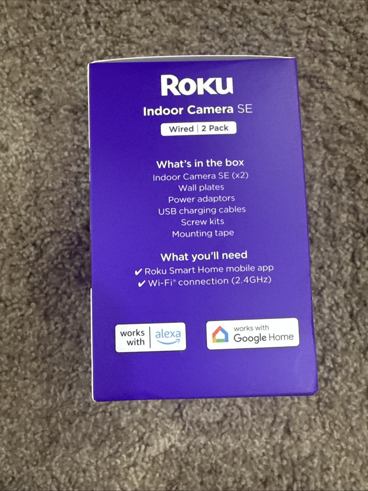 Roku Smart Home Indoor Camera (2-Pack) Wired Security 1080p HD *NEW*