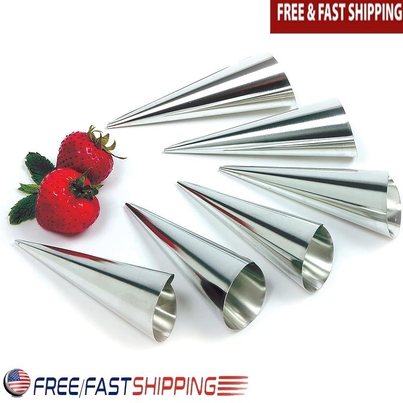 Stainless Steel Pastry Horns Set 6 Pieces Delicious Sweet Savory Treats New