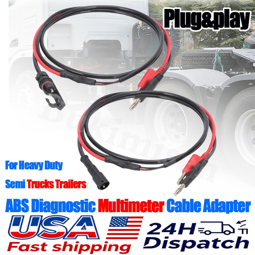 ABS Diagnostic Multimeter Cable Adapter for Heavy Duty Semi Trucks Trailers USA