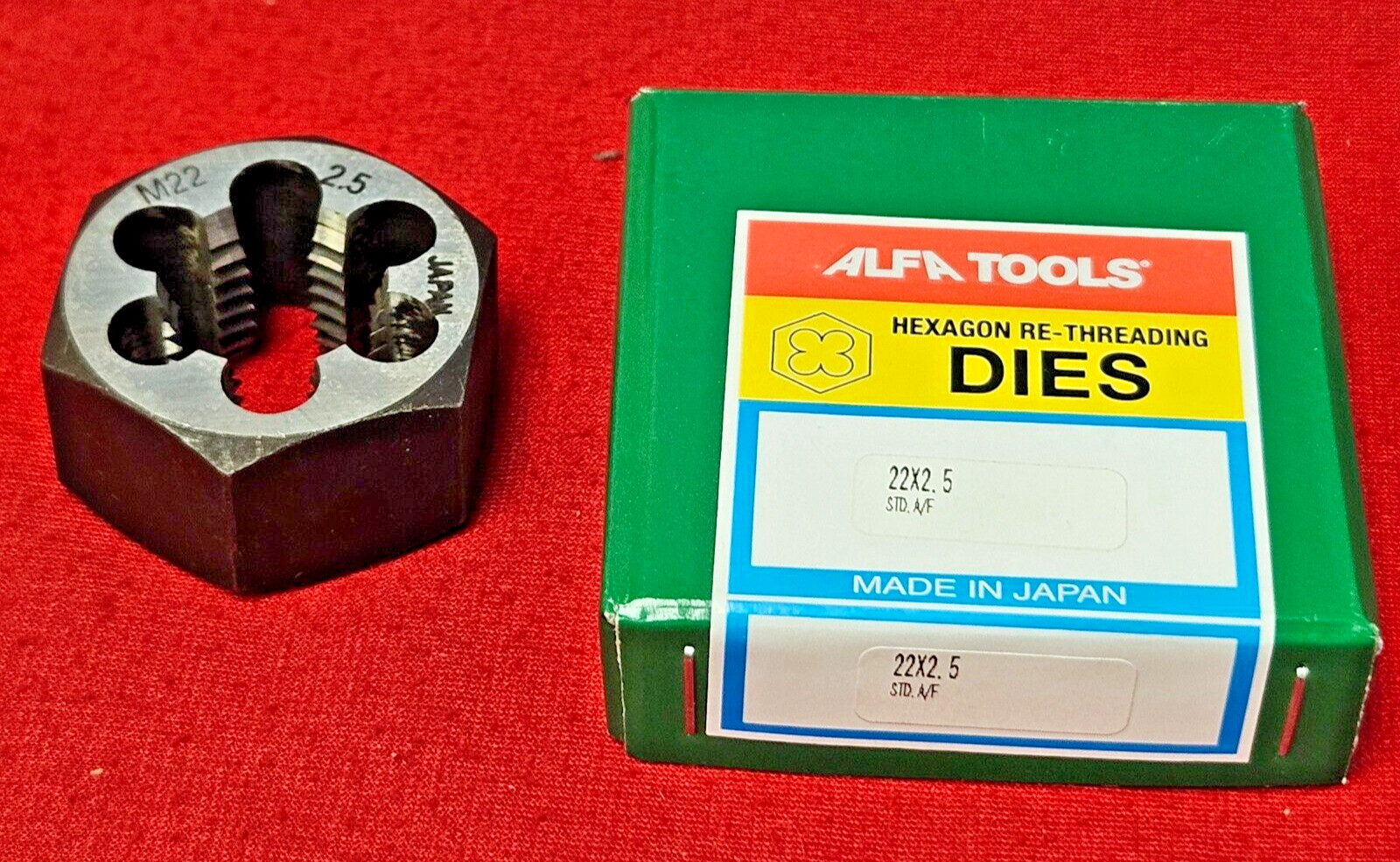 Alfa M22 X 2.5 22MM RH Metric 1-5/8" Hex Rethread Die Carbon Steel MHD70778