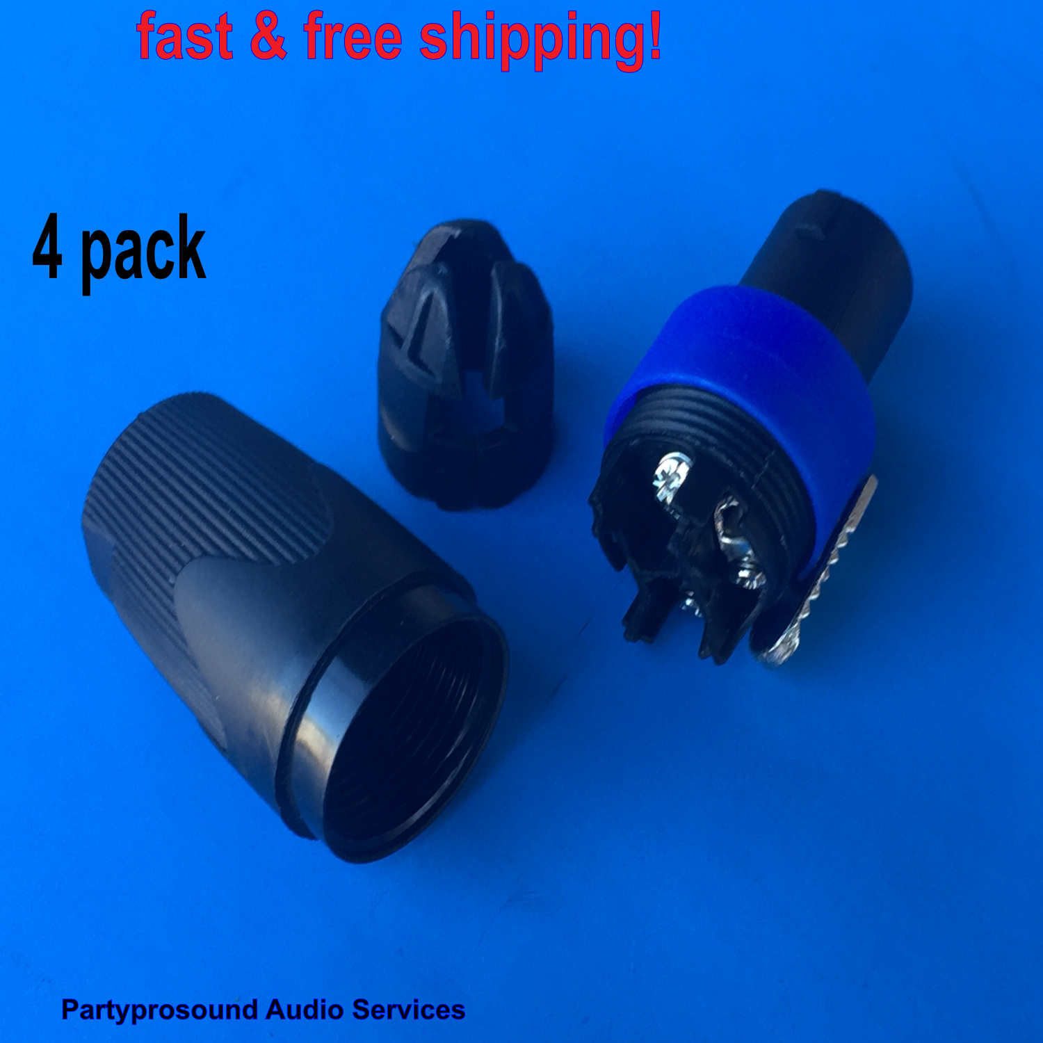SpeakOn connector 4 pin pole for NL4FX (4 pack ) high wattage #20