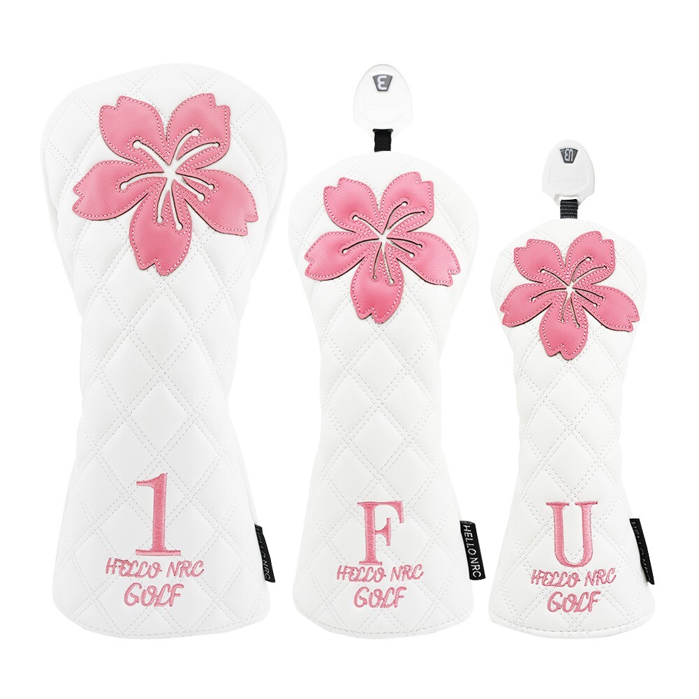 New Cherry Blossom Golf Driver Fairway Wood Hybrid Head Cover 1FU Cover Option