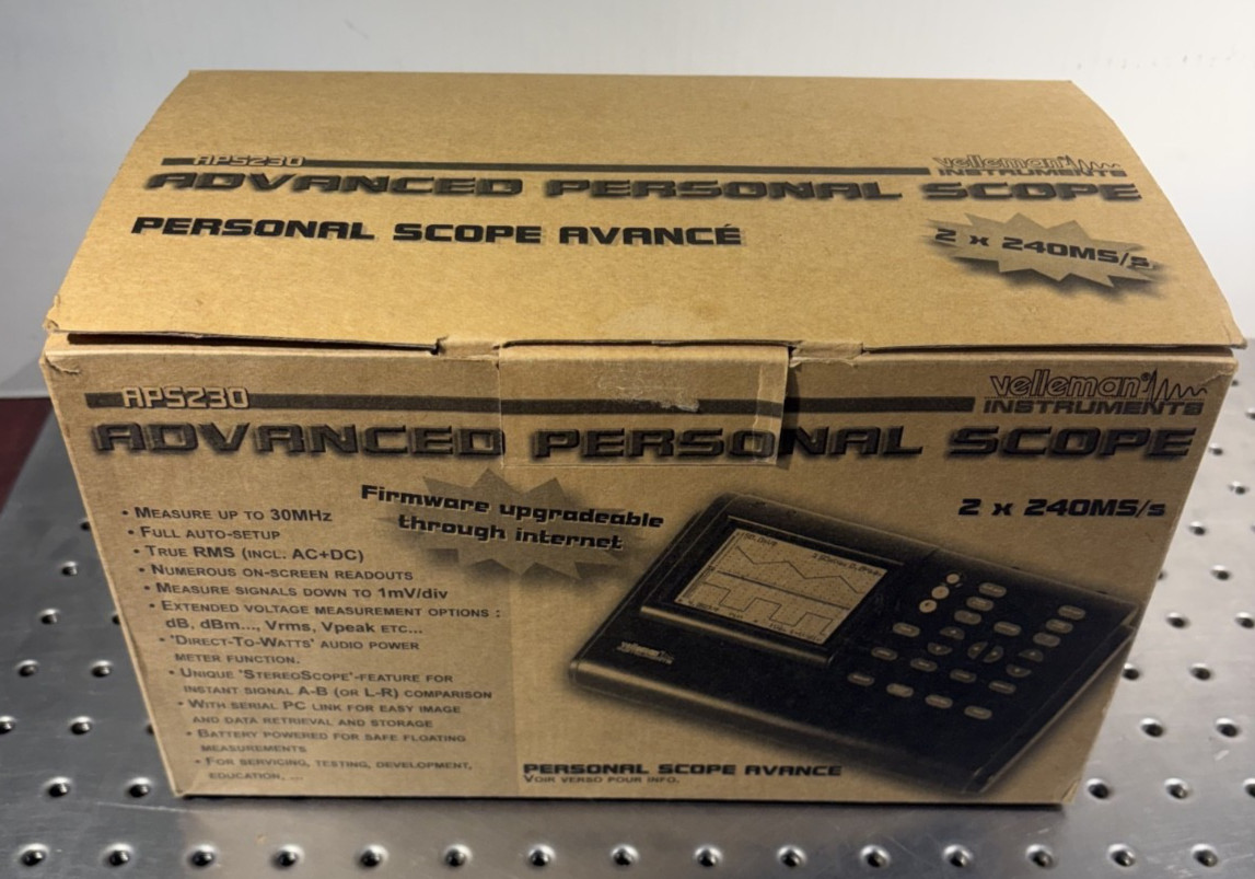 Velleman APS230 Advanced Personal Scope Oscilloscope 240MS/S Tested
