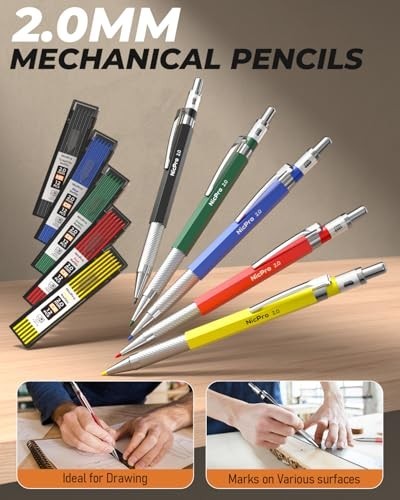 27 Pack Carpenter Pencils for Woodworking, Construction Tools, 100 Refills & Scr