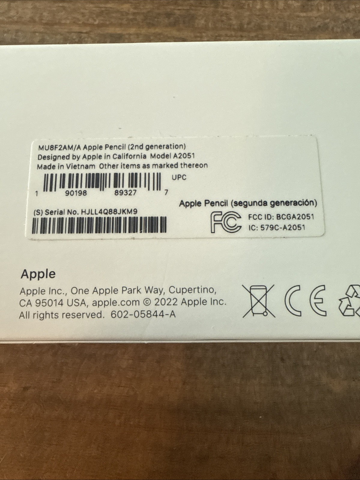 Apple Pencil 2nd Generation Stylus MU8F2AM/A with Wireless Charging