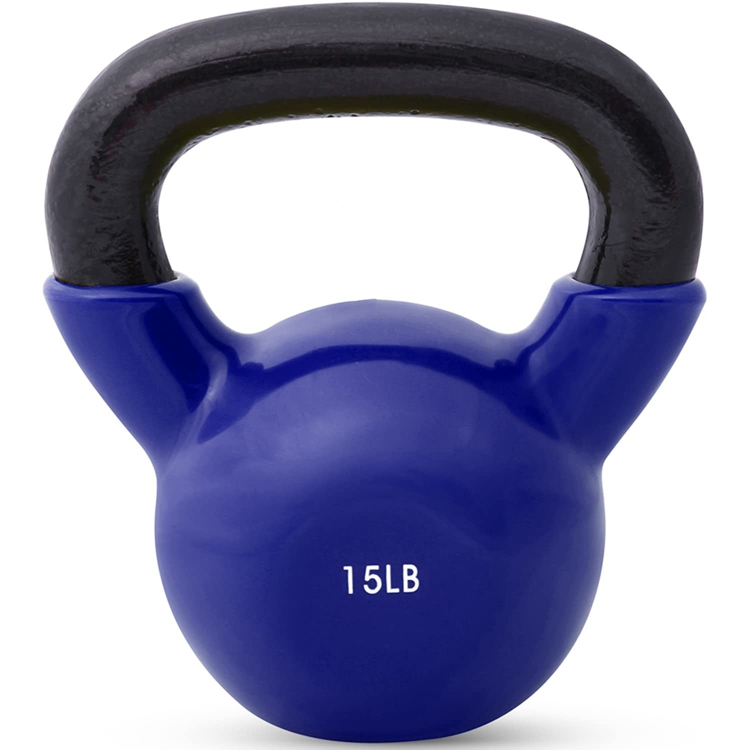 Kettlebell Weights Vinyl Coated Iron, 15 LB