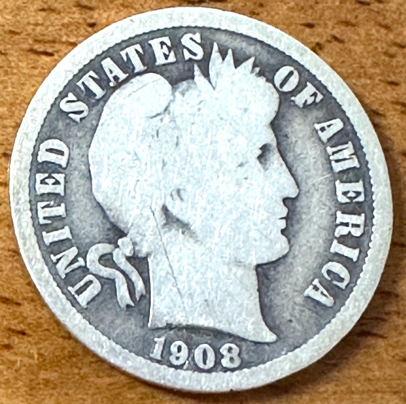1908 BARBER DIME NICE COIN HARD TO FIND DATE ***** TAKE A LQQK *****