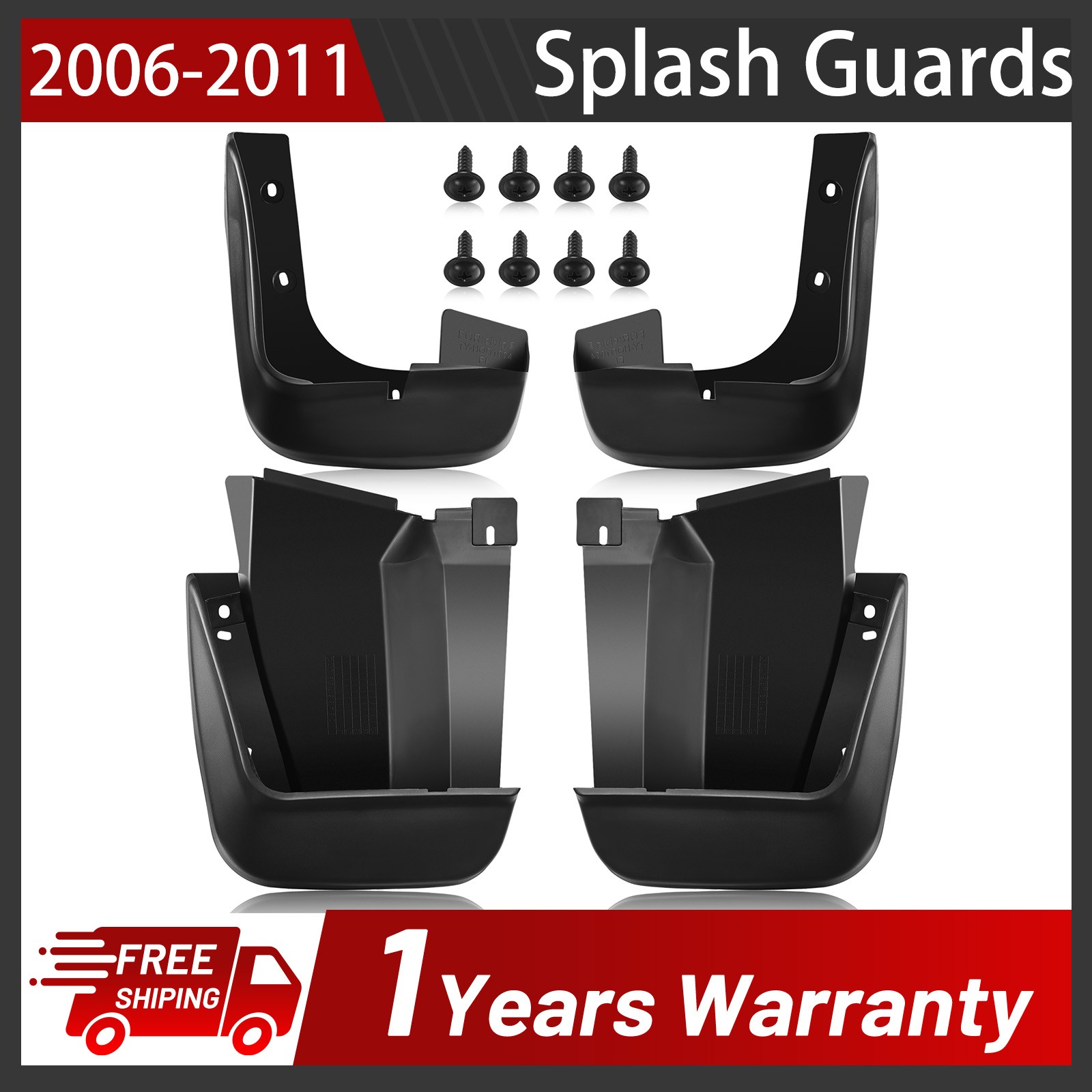 For 2006-2011 Honda Civic Sedan Coupe Splash Guards Front+Rear Mud Flaps 4pcs
