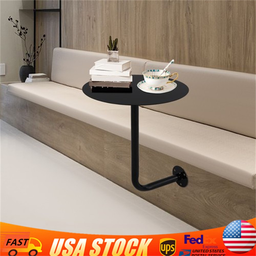 Round Pub Table Black Bar Table Wall Mounted Iron Cocktail Table Bistro Table
