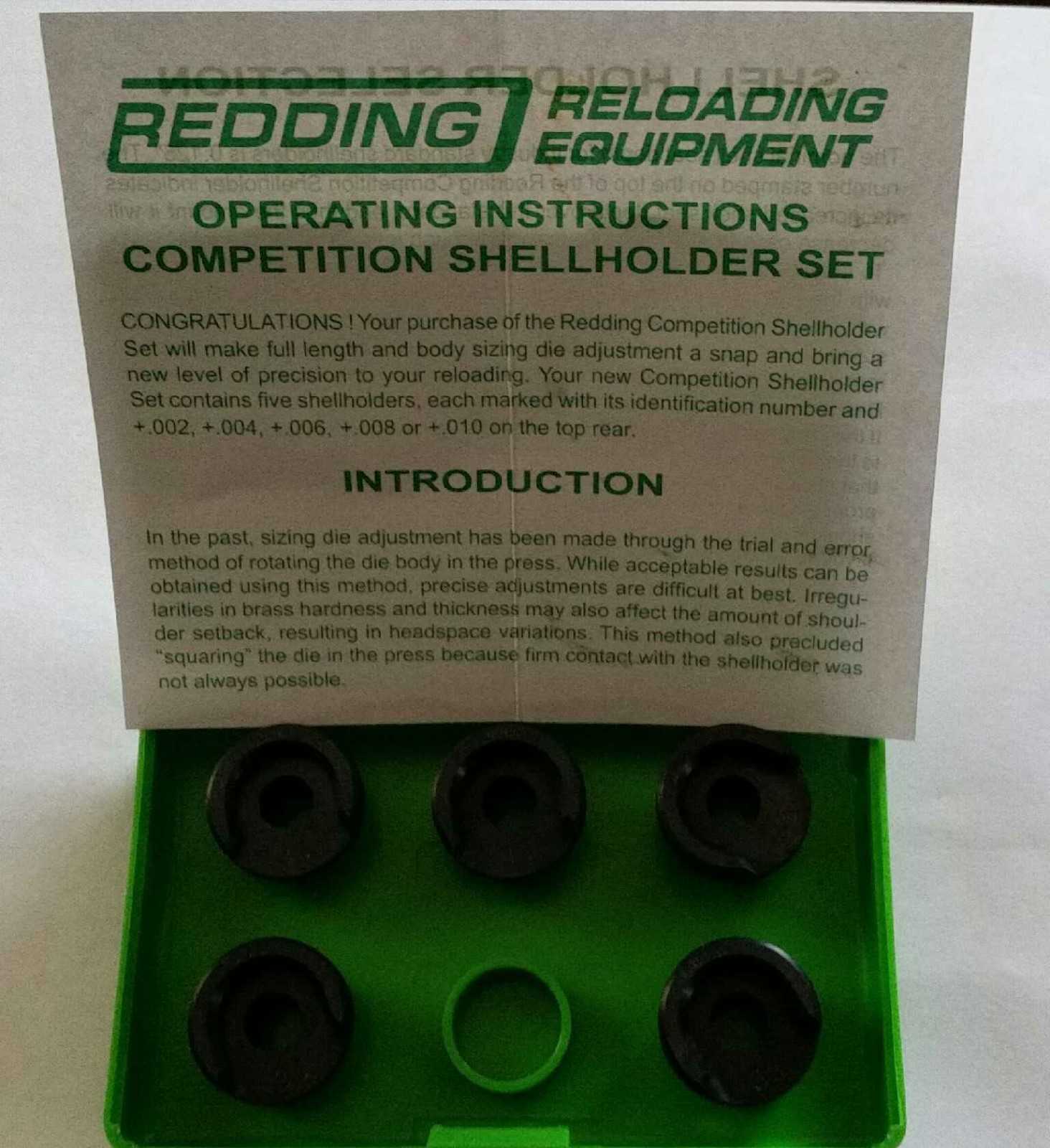 11635 REDDING COMPETITION SHELLHOLDER SET (338 LAPUA) - NEW - FREE SHIP
