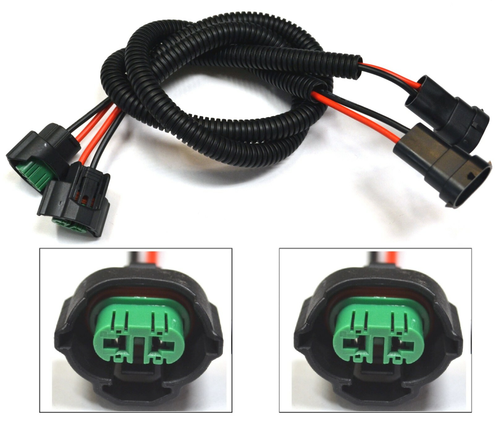 Extension Wire P C H11 Two Harness Head Light Bulb Low Beam Replace Connector