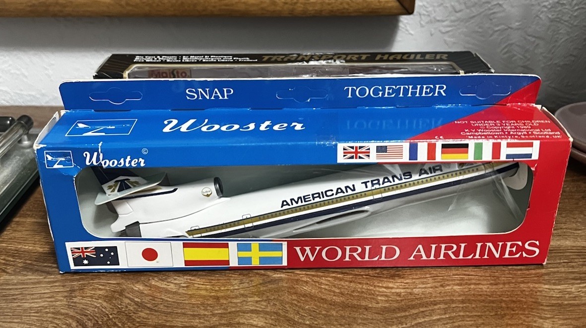 Wooster Model Plane #72 American Trans Air Tristar 1:250 Scale Snap Together