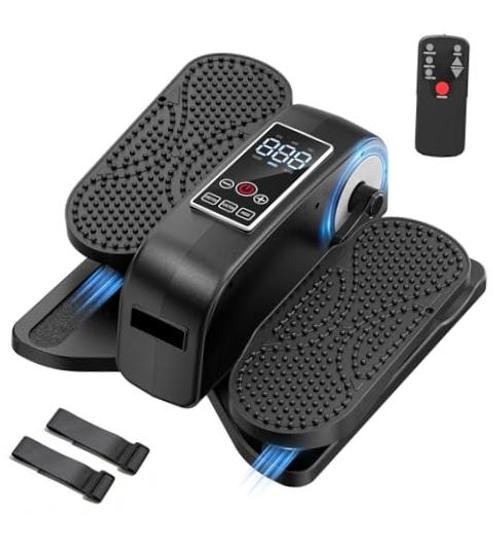 Under Desk Elliptical Machine - Quiet Motorized Leg Exerciser with Smart Black