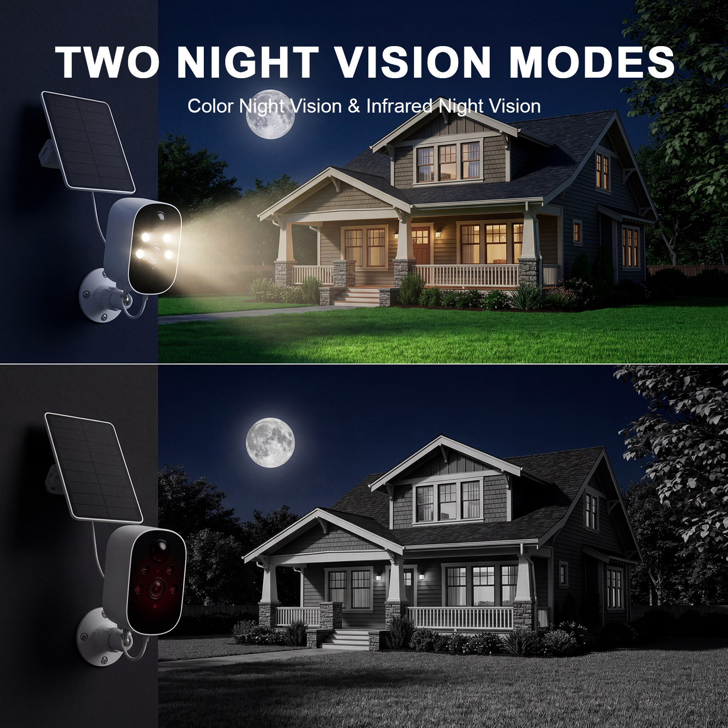 4Pcs Solar Security Camera System Outdoor Wireless WiFi Solar Battery Camera