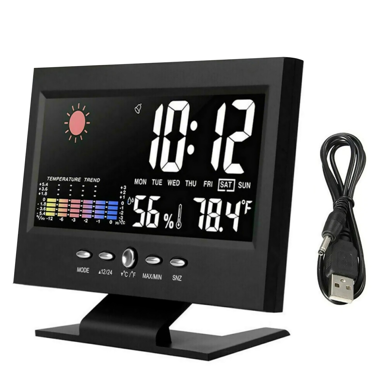 Replacement Digital Alarm Clock Snooze Calendar Thermometer Hygrometer Display