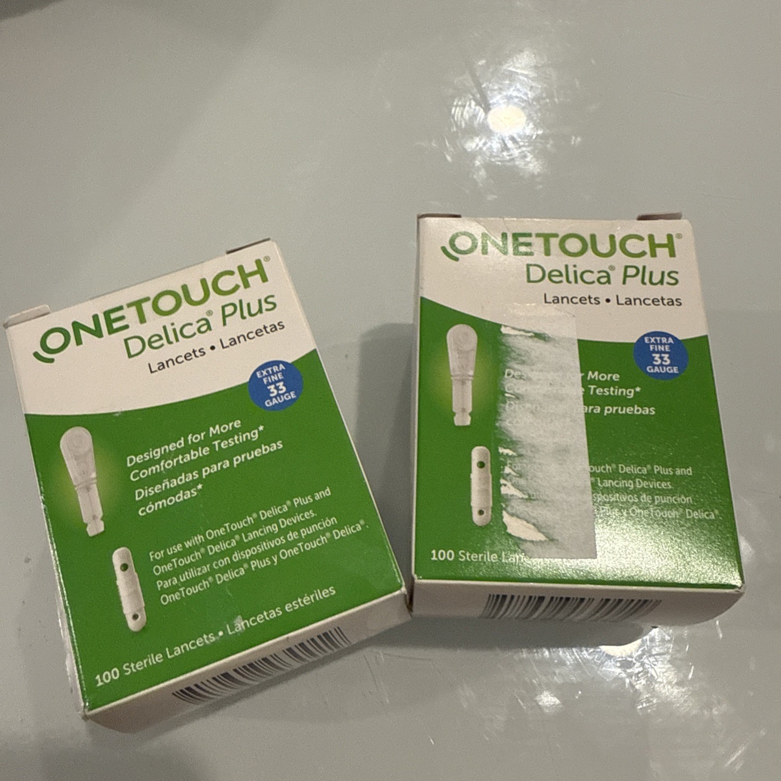 X2 OneTouch Delica Extra Fine 33 Gauge Lancets New In Box Lot Of 2