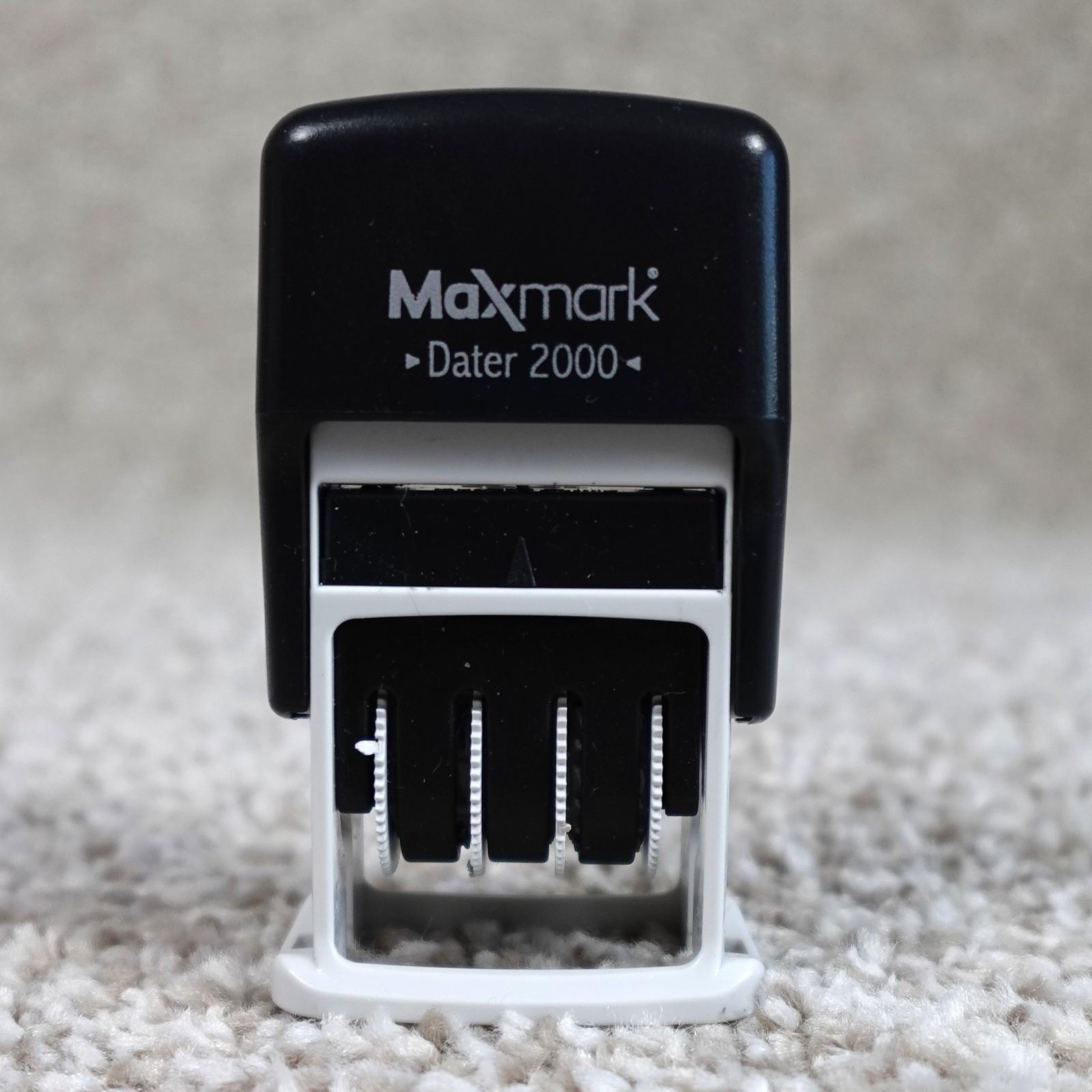 Maxmark Dater 2000 Self Inking Date Stamp Black and White Office Tool