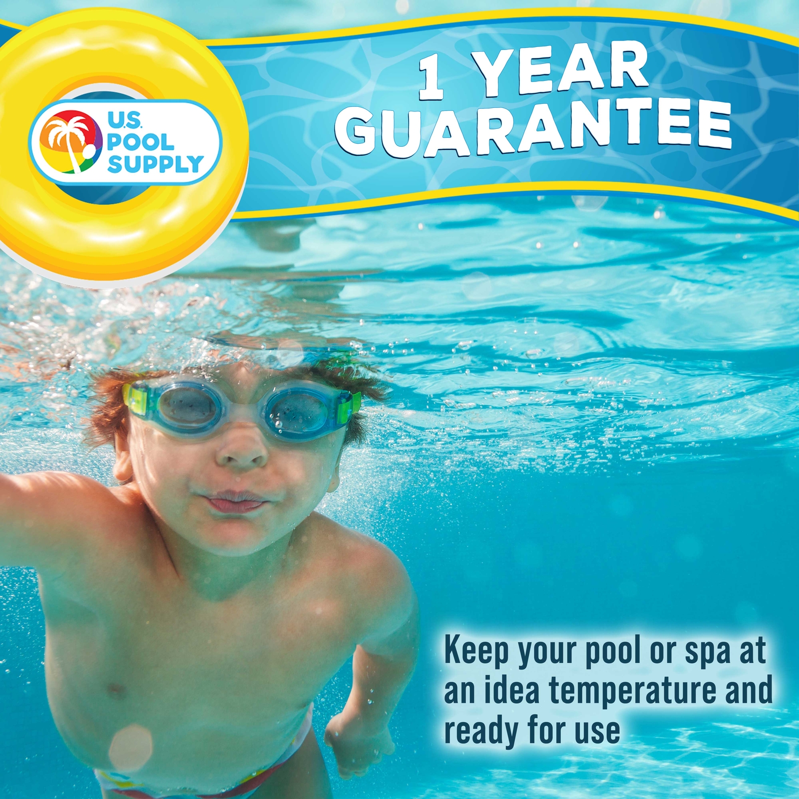 U.S. Pool Supply Teal Floating Buoy Pool Thermometer Jumbo Temperature Display