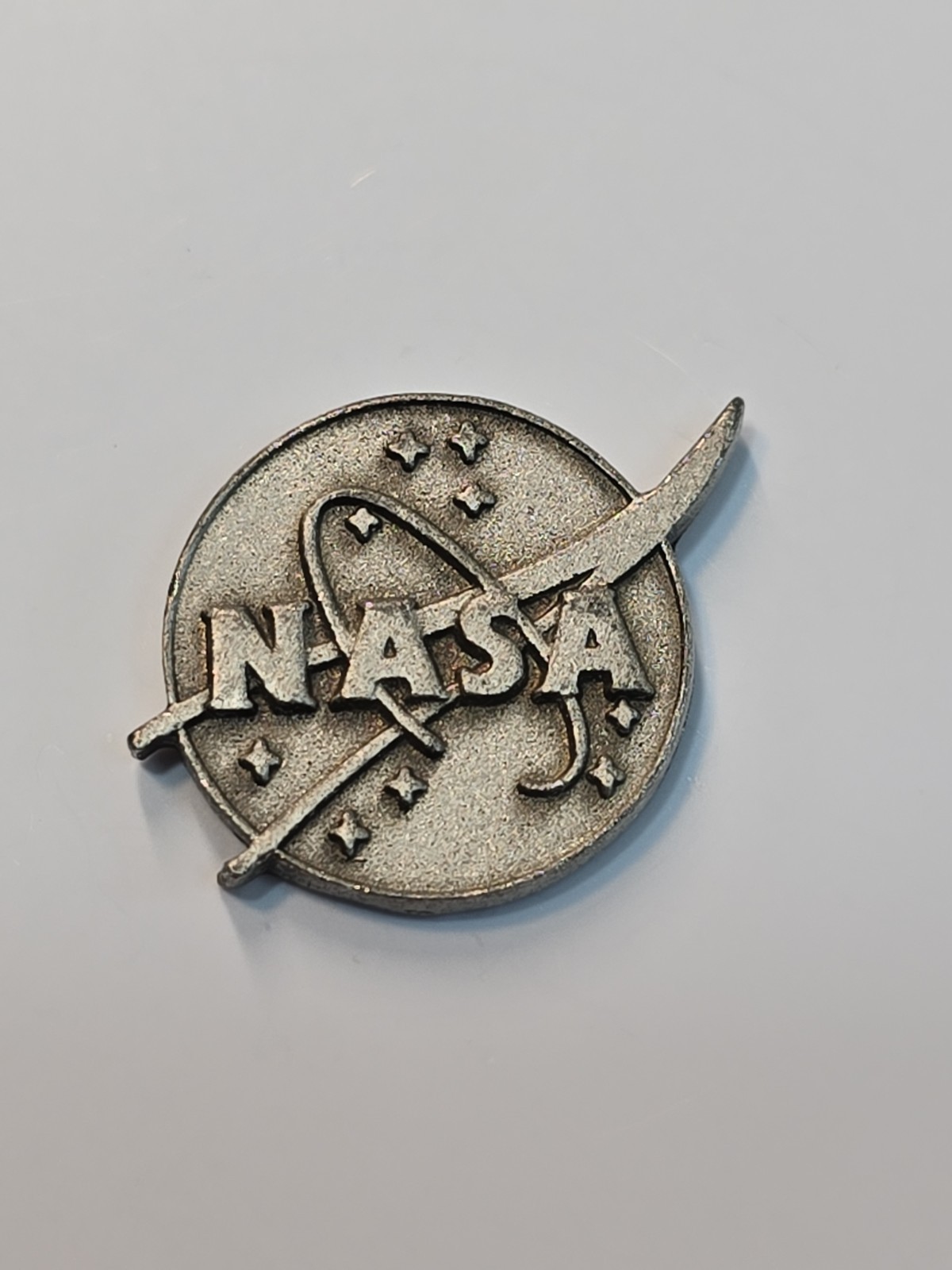 NASA Logo Lapel Pin Silver Color Metal