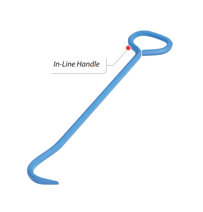 Manhole Cover Hook, 36" Solid Hex shape steel, Inline handle, Pointed tip, USA