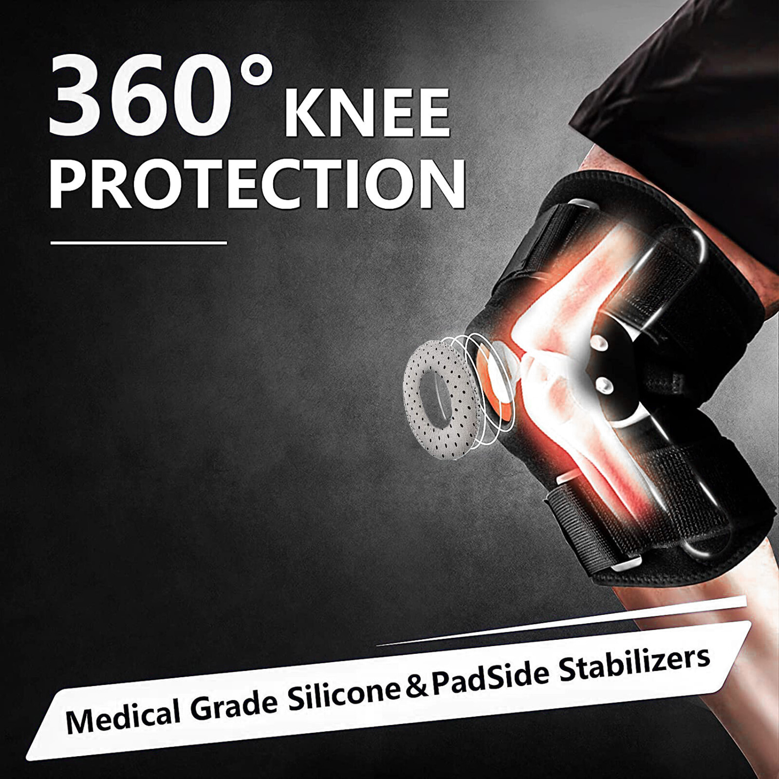 Knee Brace Hinged Open Patella Compression Support Wrap Meniscus Arthritis Joint