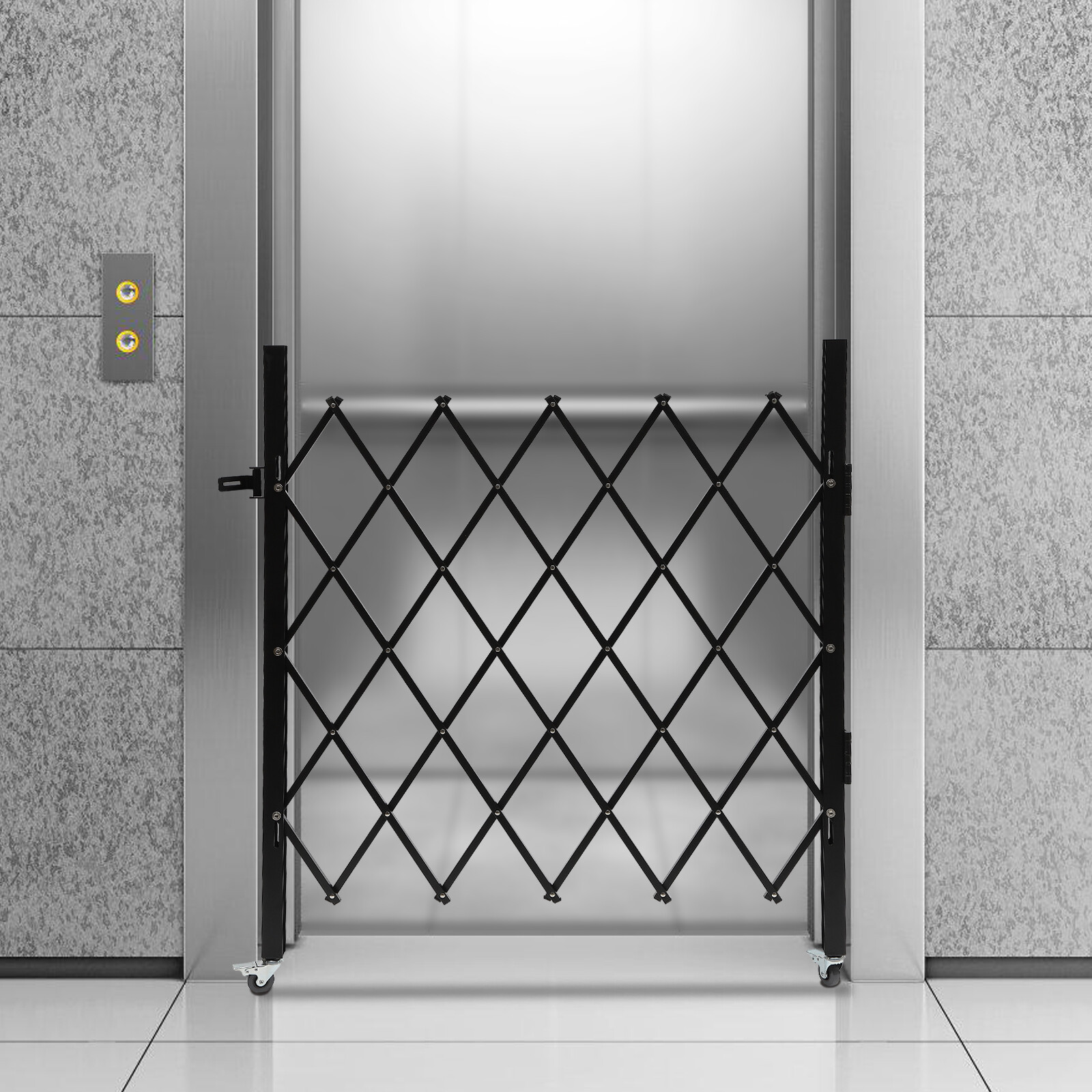 Single Folding Security Gate Folding Door Gate Rolling Barricade Gate 1.3m*93cm