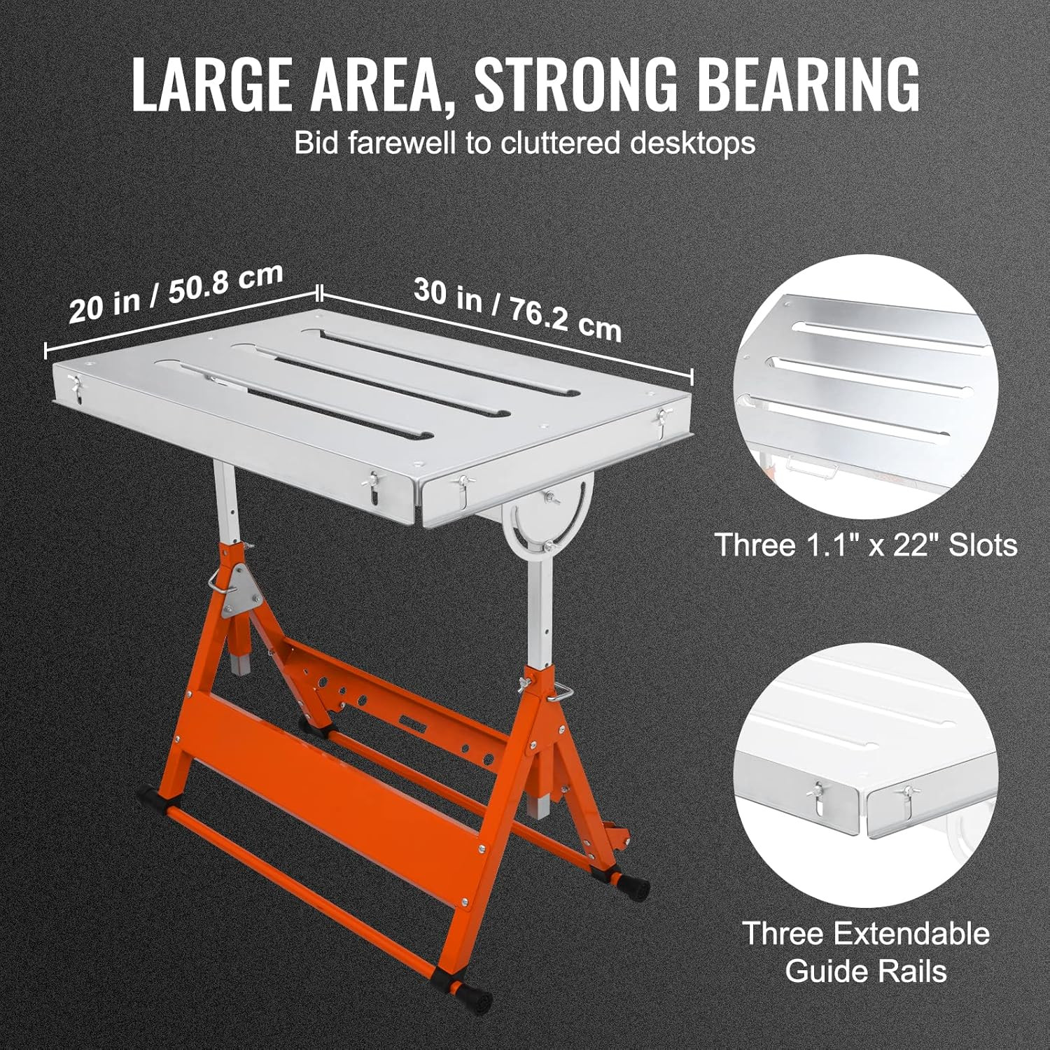 Welding Table Foldable 30"X20", Welding Workbench Table 400Lbs Load Capacity Ste