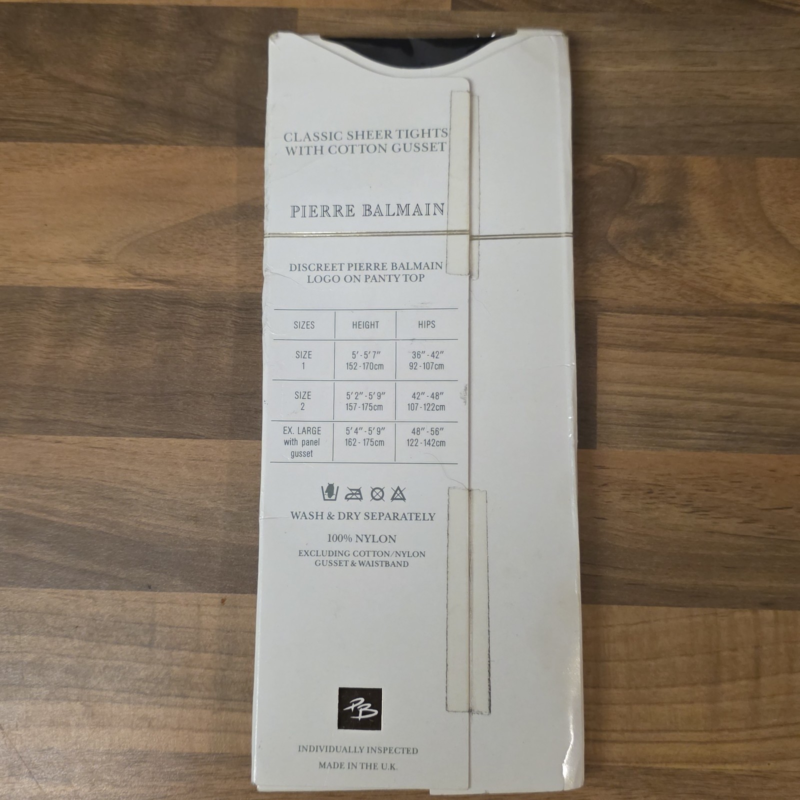 Pierre Balmain Paris Black 15 Denier Tights Size 2 Classic Sheer Hosiery